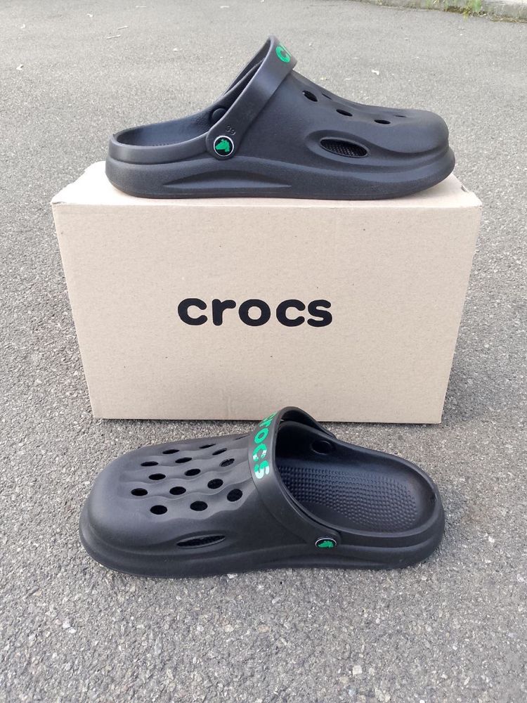 Сабо кроксы Crocs женские Шлепанцы тапочки черные пляжные резиновые