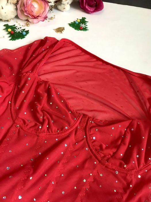 Боді Оксамитове. Сітка. Блискітки. Новорічне. Сток. M розмір