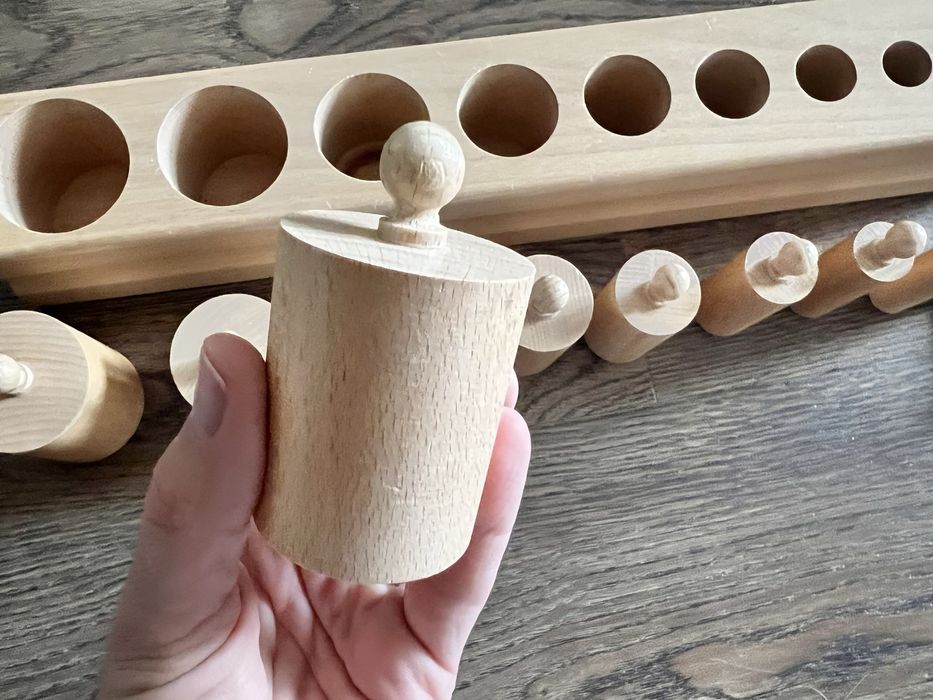 Cylindry Montessori drewniane duże