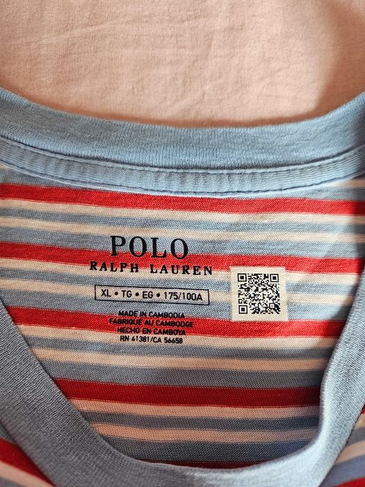 T-shirt Polo by Ralph Lauren azul, branca e vermelha