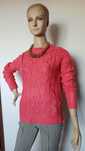 Sg Sweter damski 36 , S Pull & Bear malinowy sweter warkocze