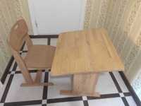 парта + стілець регулююча дерев'яна