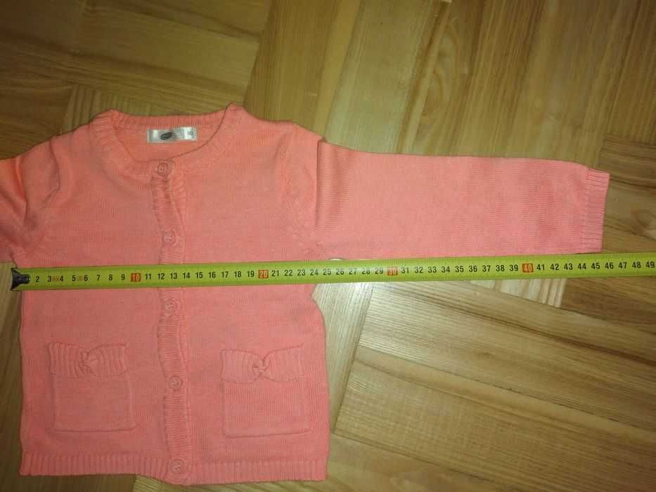 Sweter sweterek dla dziewczynki pepco 80 pomaranczowy kokardki