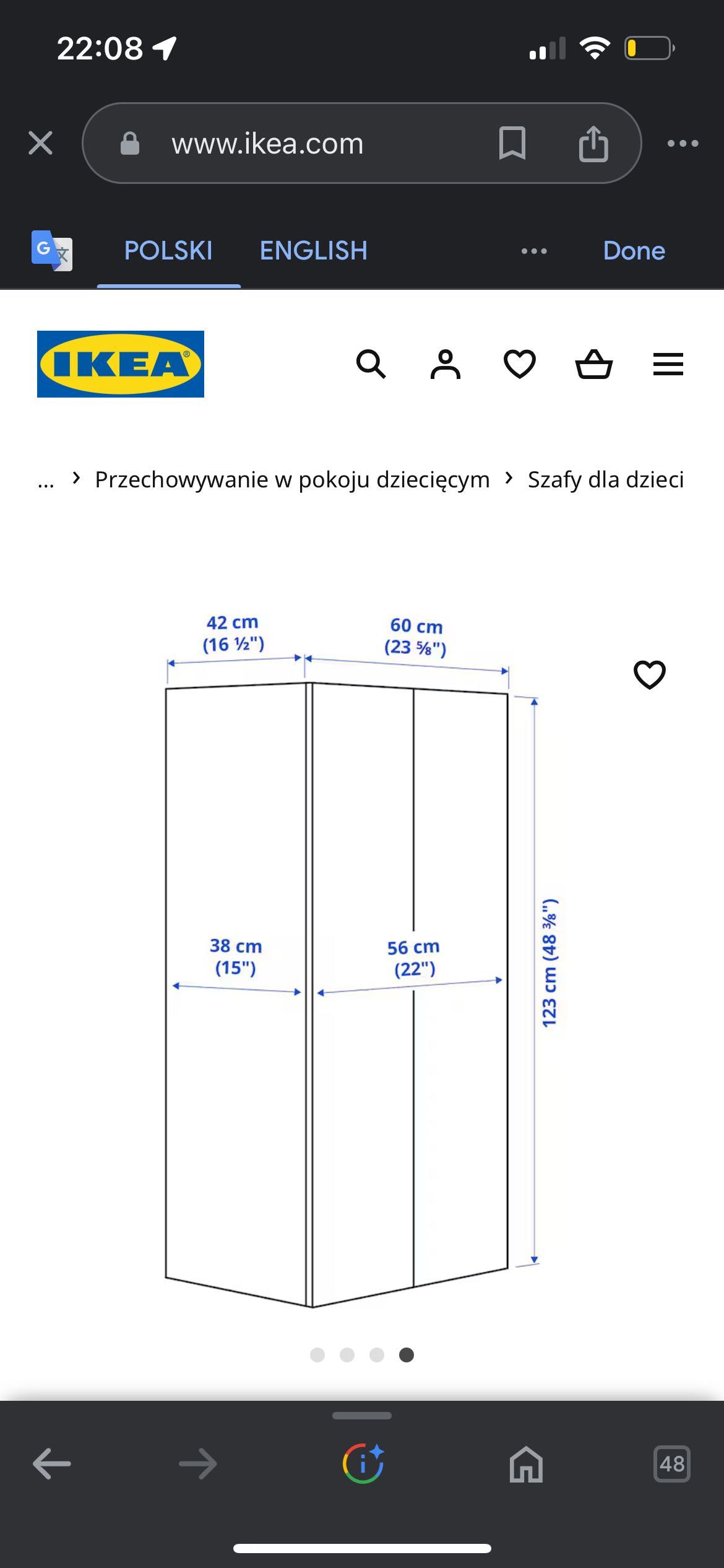 Szafa dziecięca  Ikea SMÅSTAD
Szafa, biały/powierzchnia tablicowa,