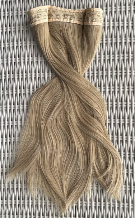 Naturalny blond włosy doczepiane na żyłce 60.