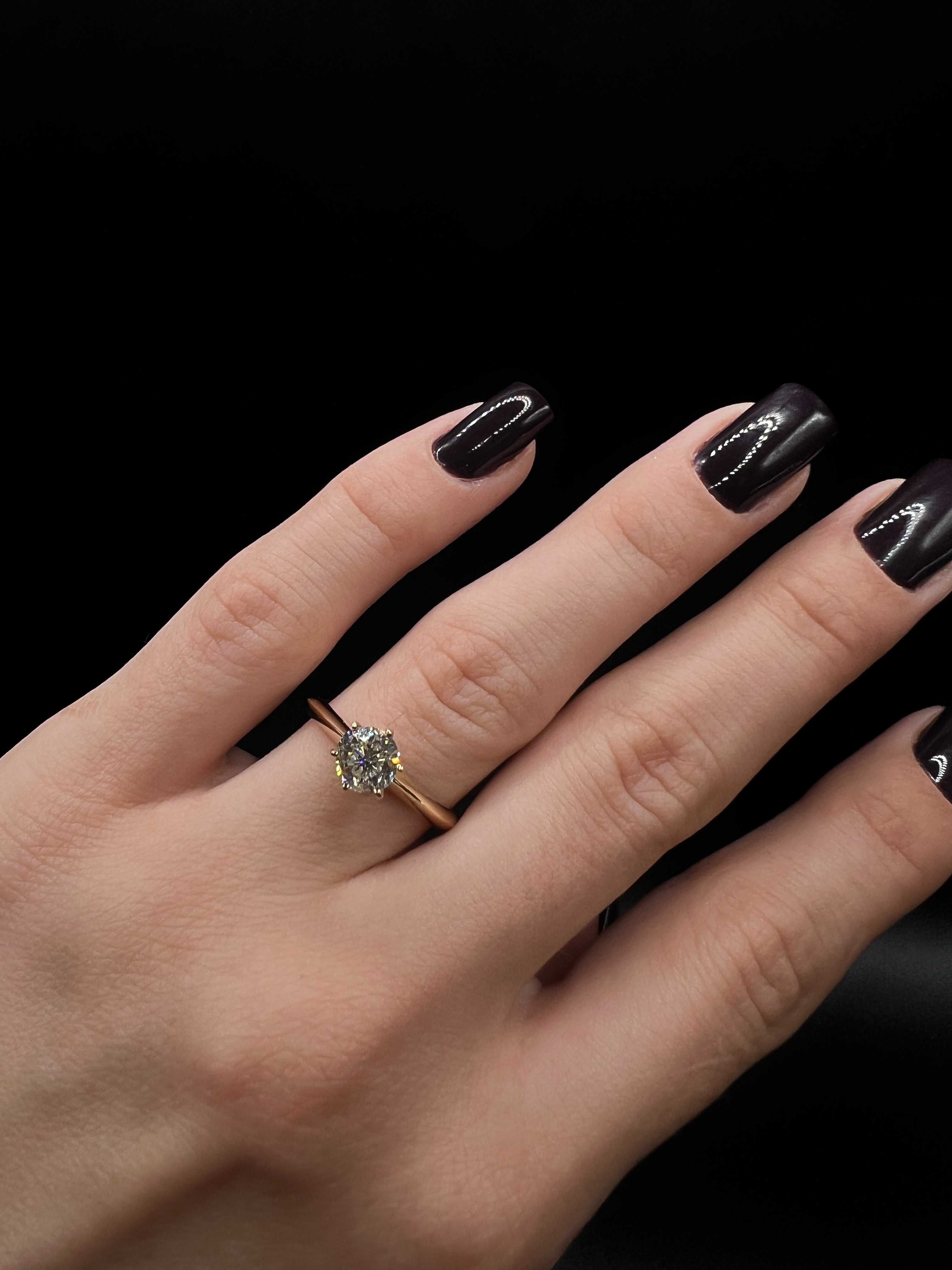 Pierścionek złoty z brylantem 1.02 ct diament / zaręczyny