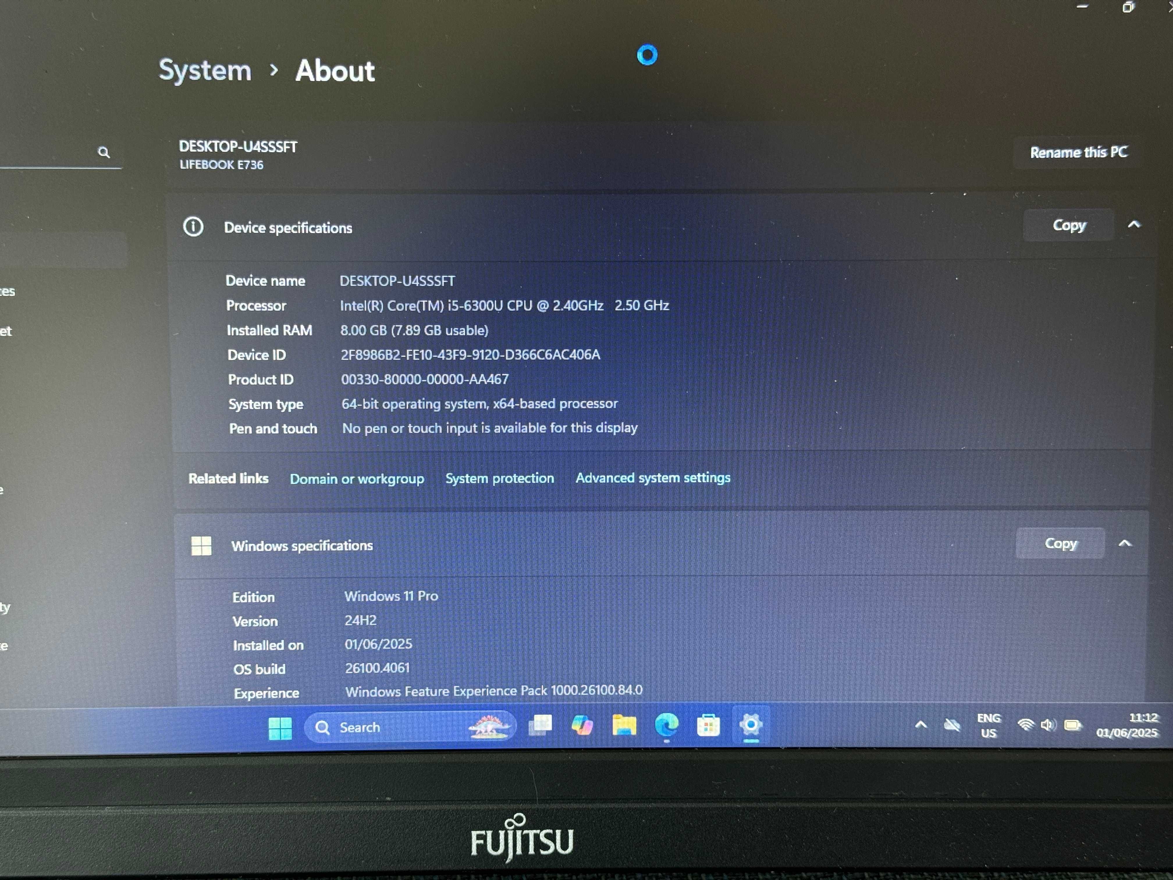 Fujitsu Lifebook E736 – Dobry stan, i5-6300U, 8GB RAM, 128GB SSD