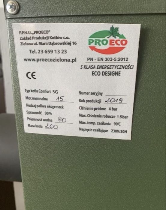Piec na pellet ekogroszek drewno z podajnikiem