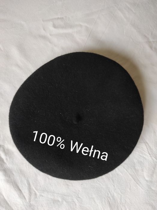 Beret czarny woolmark