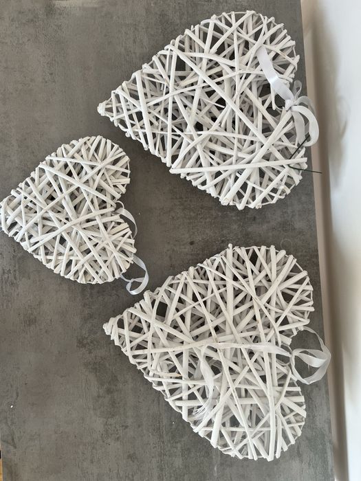 Ratanowe serca, wesele ozdoby, na dom, do kościoła