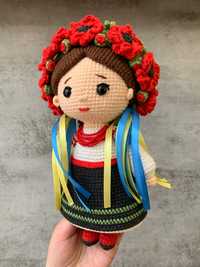 Игрушки эко подарки украинка ручной работы кукла вязанная хендмейд