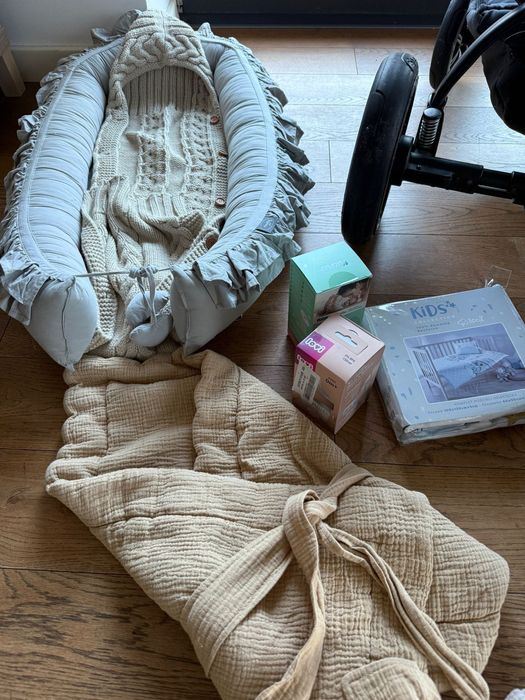 Rożek plus kołderka muślinowa wózek spacerówka gondola kokon huśtawka