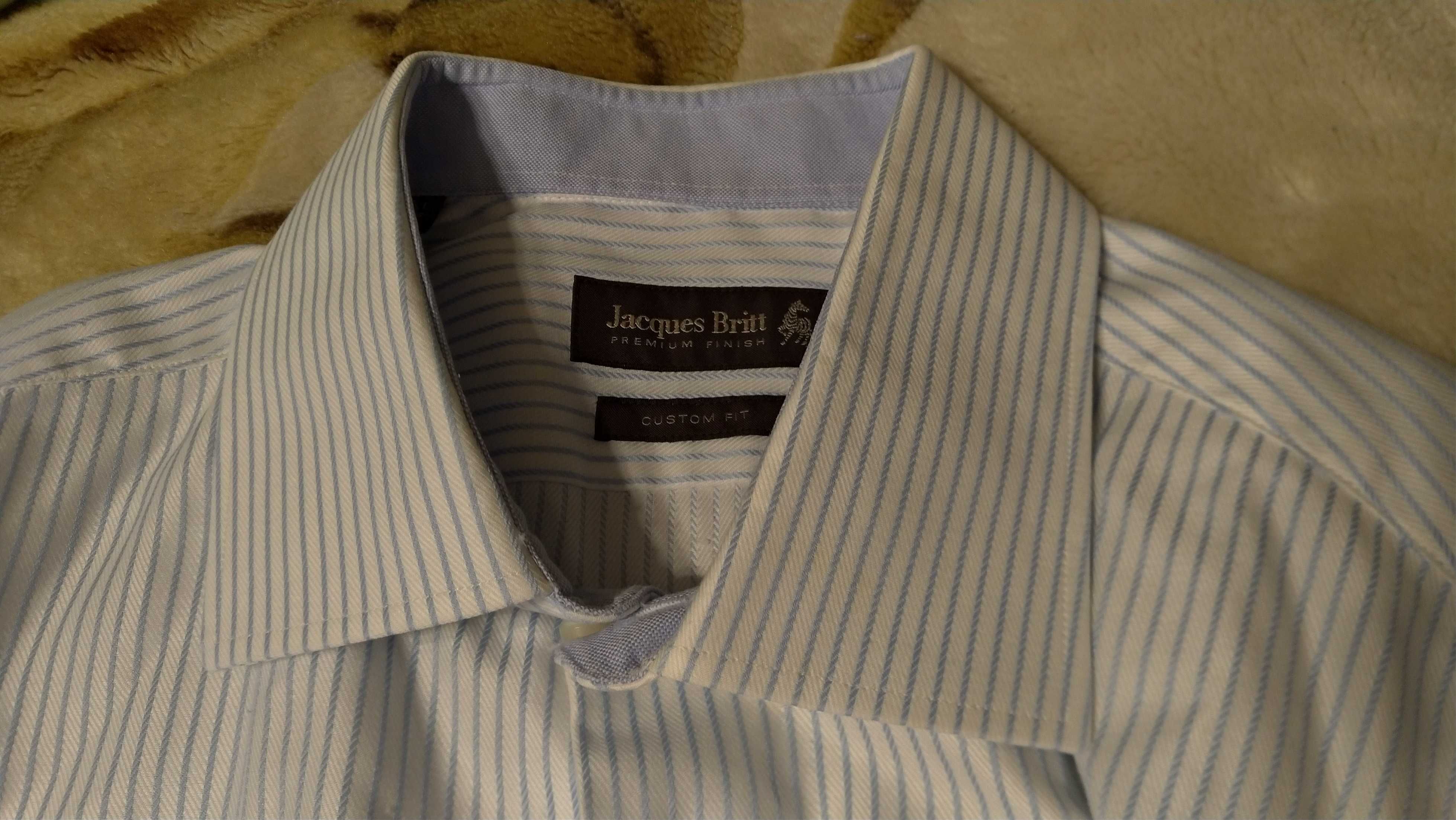 Koszula męska z mankietem na spinki Jacques Britt, rozm. XL(44)bawełna