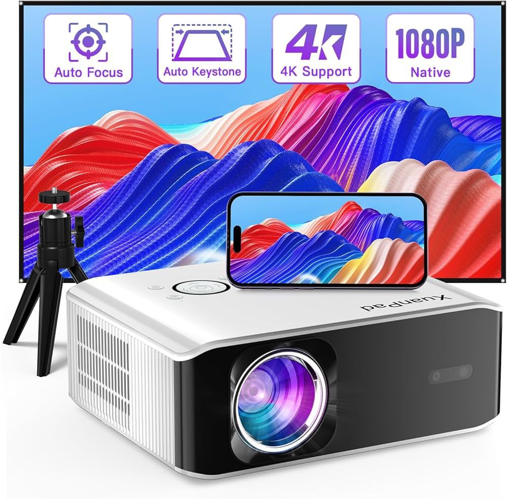 XuanPad Projector, 2024Upgraded Native 1080P 5G WiFi Bluetooth Project