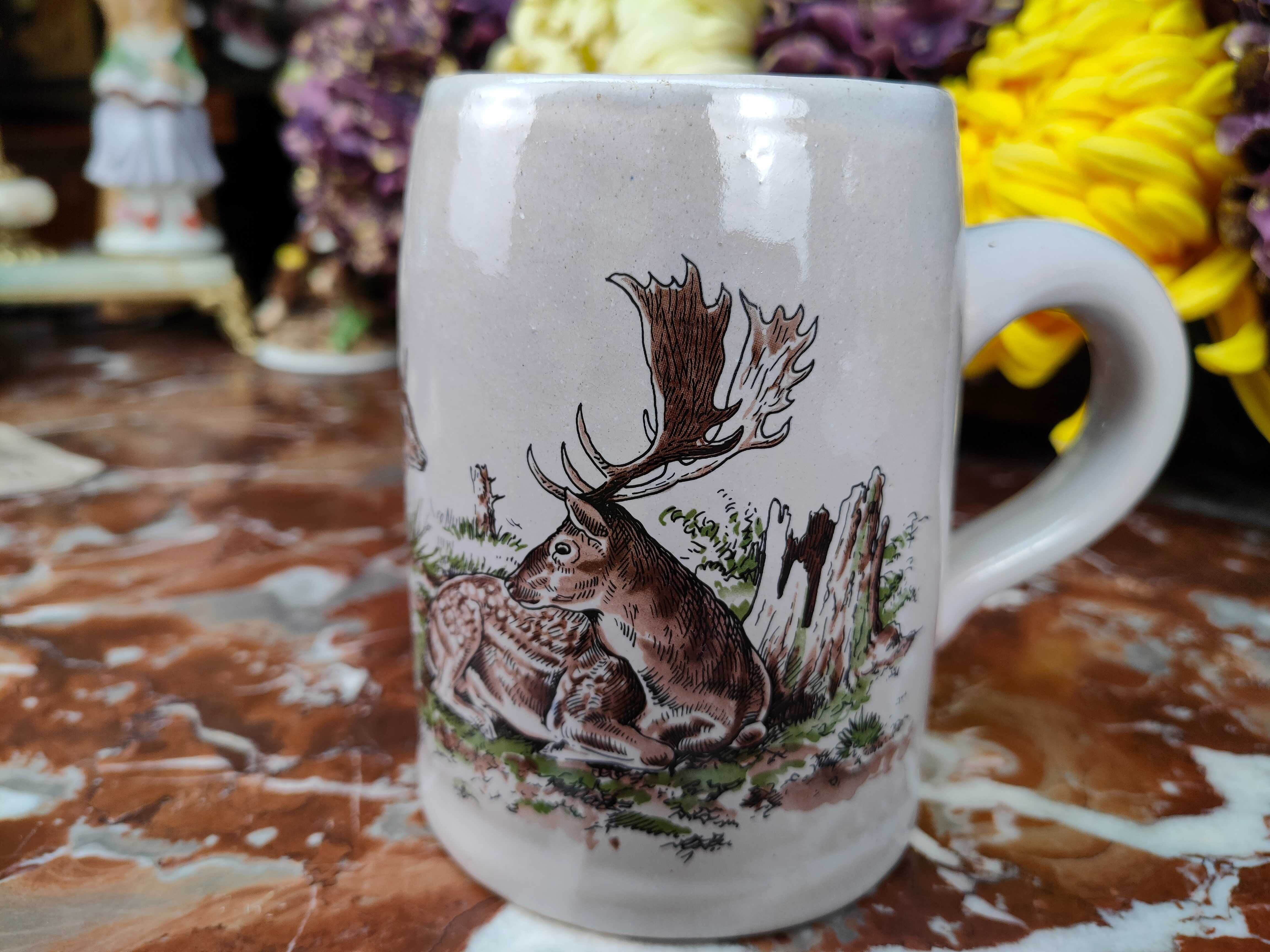 Ceramiczny myśliwski kufel - Łoś z klępą - 0,49 L - Reimann