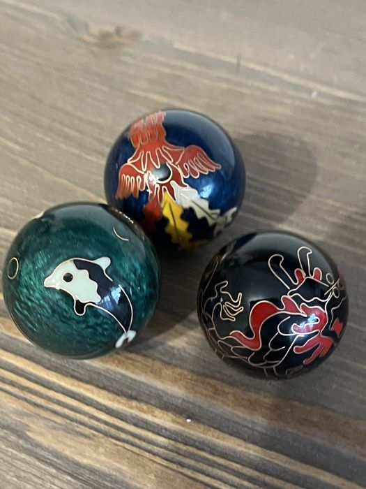 Grające kulki Bao Bao do medytacji zdowotne chińskie cloisonne