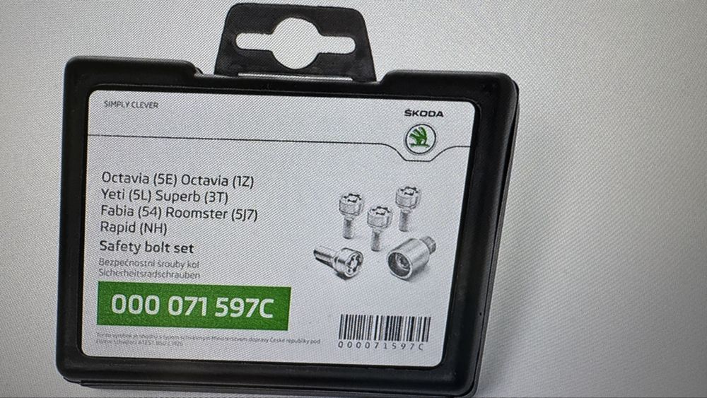 Śruby zabezpieczające felgi Skoda VW Seat Oryginały z ASO