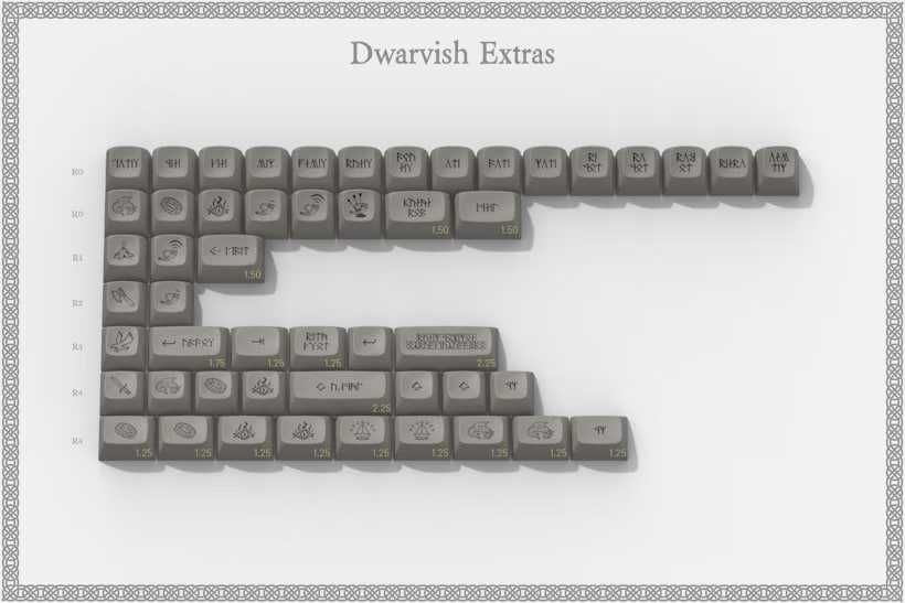 Кейкапи PBT MT3 Lord of the Rings (Володар перстнів) Dwarwish