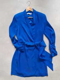 Sukienka Zara, rozm. 36, kobaltowa niebieska, lejąca, nowa bez metki