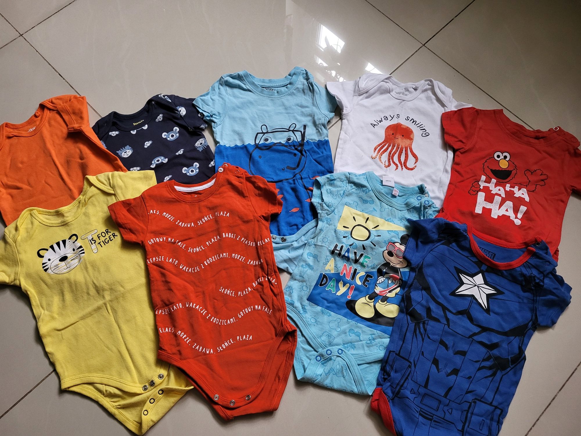 Zestaw body 9szt  r.80