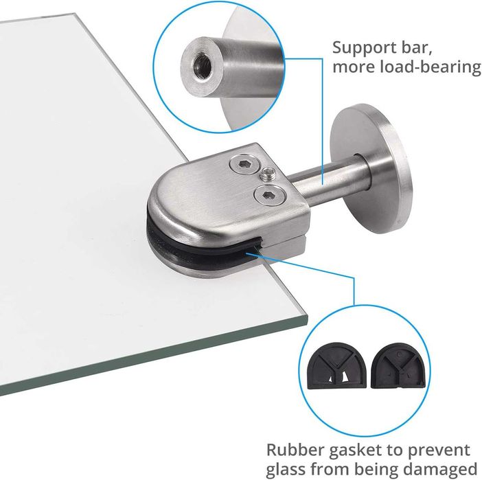 Suporte de vidro - aço inoxidável 304 ajustável braçadeiras para vidro