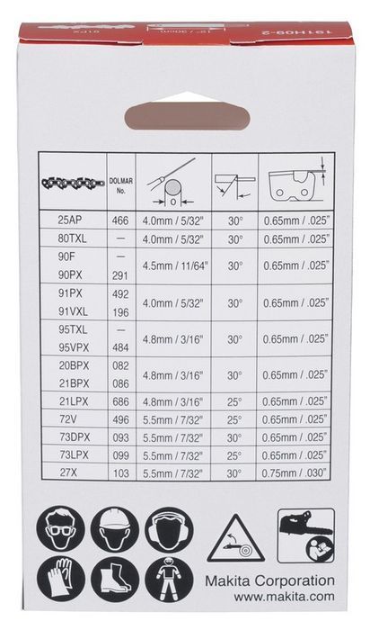 Łańcuch Tnący 10Cm 80Txl 0,325'' Szer. Rowka 1.1Mm  Duc101 Makita