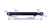Siłownik hydrauliczny CIENKI dwustronnego działania wysuw 600 mm