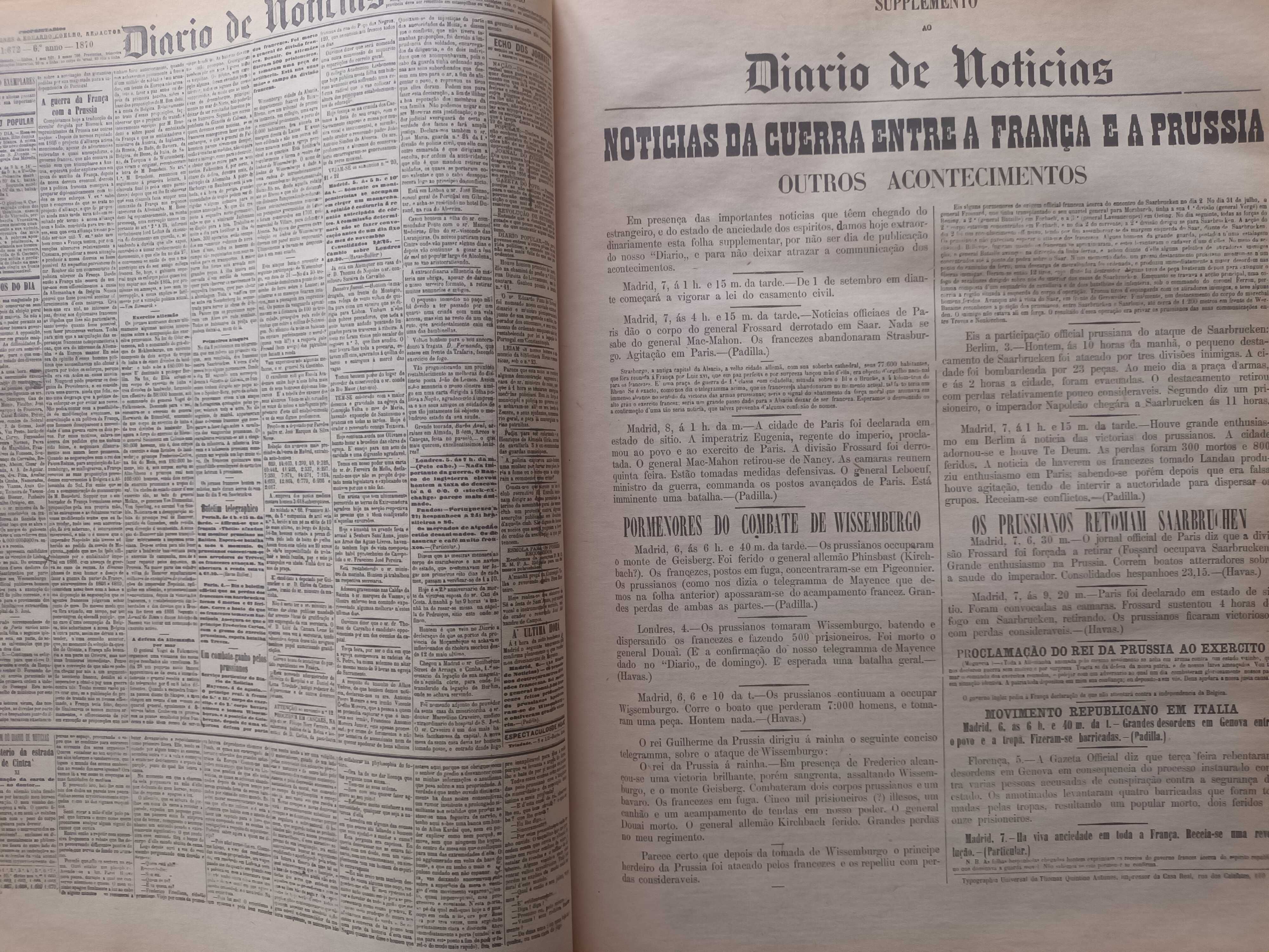 Livro de DN com as primeiras paginas desde 1864 até 1984
