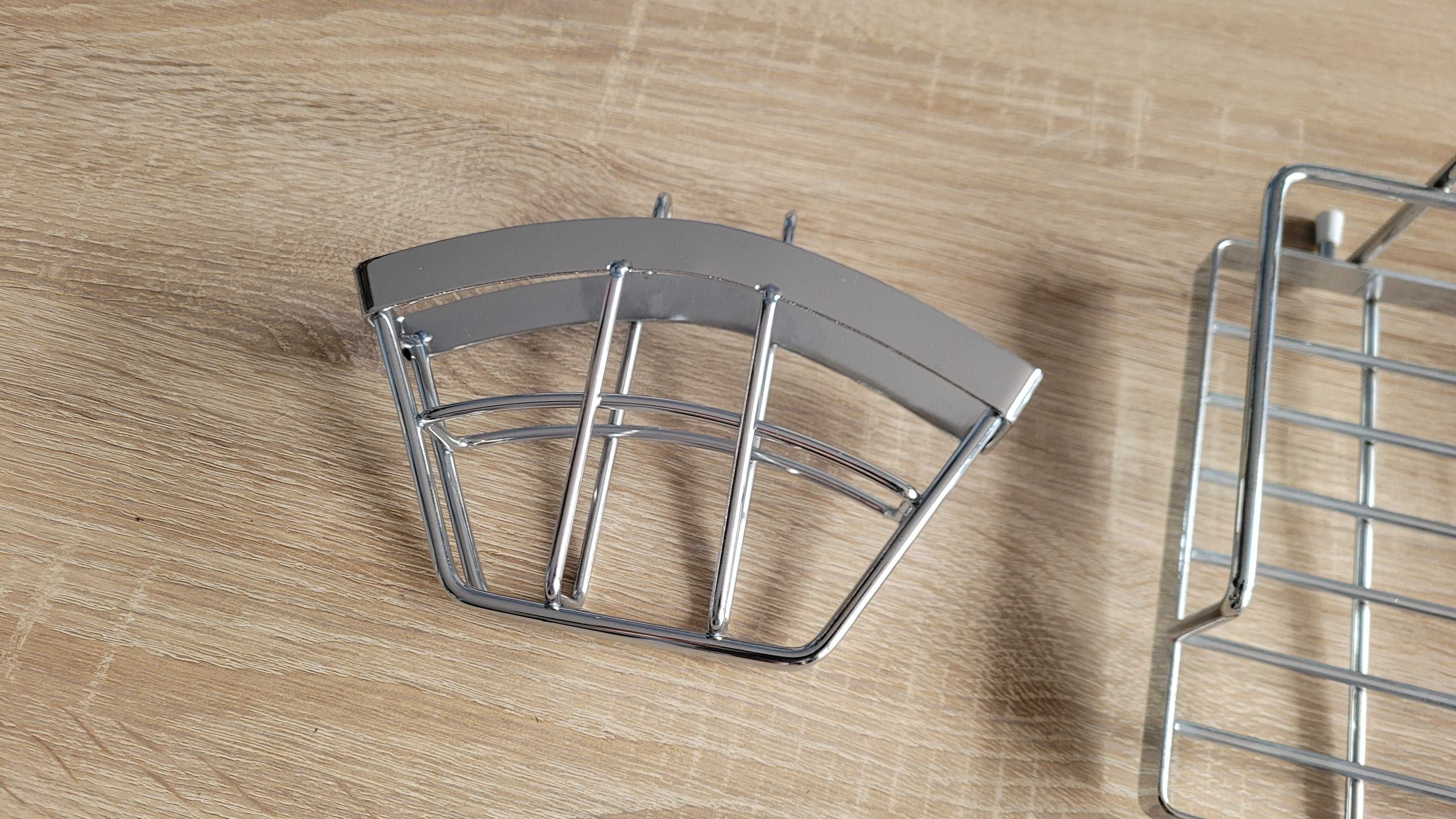Zestaw koszyków pod prysznic IKEA półka łazienkowa metalowa chromowana