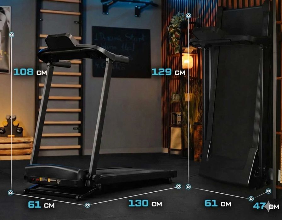 Nowa Bieżnia Domowa Elektryczna 1-12km/h Składana do Ćwiczeń Treningu