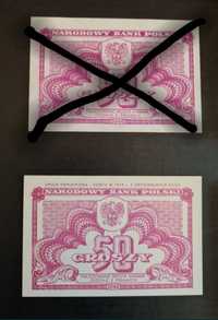 Sprzedam banknoty 50gr 1944r, emisja pamiątkowa, okazja