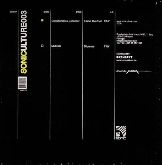 Billy Dalessandro & Expander / Midi Miliz - Soniculture003 [Techno]