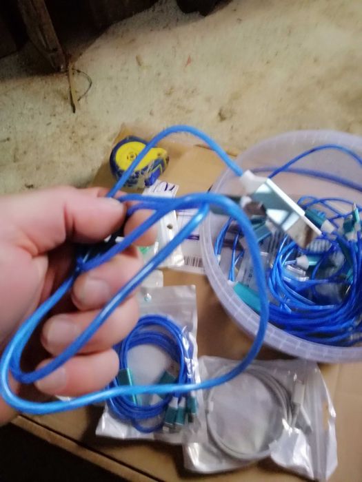 Светящийся USB кабель для быстрой зарядки 3 в 1