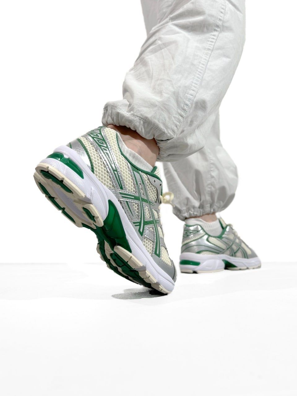 (унісекс) кросівки Asics Gel-1130 Silver/Green(літо/весна)