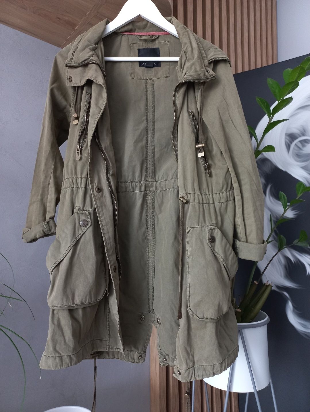 Kurtka parka wiosenna letnia jesienna 36 S New Yorker khaki zielony ol