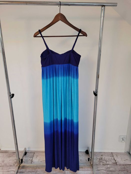 Sukienka maxi niebieska granatowa ombre