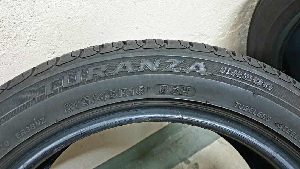 4x 215/45R16 86H Bridgestone Turanza ER300 Rant Bieżnik 7,5mm i 7mm