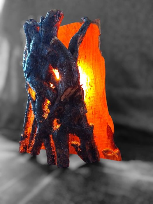 ARTESANATO - Candeeiro em Madeira Natural