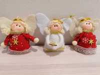 Aniołki świąteczne zawieszki dekoracje choinka recznie robione