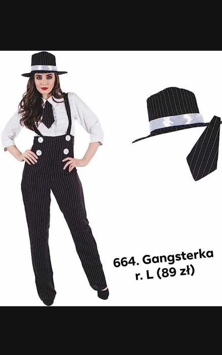 Strój karnawałowy gangsterka nr664