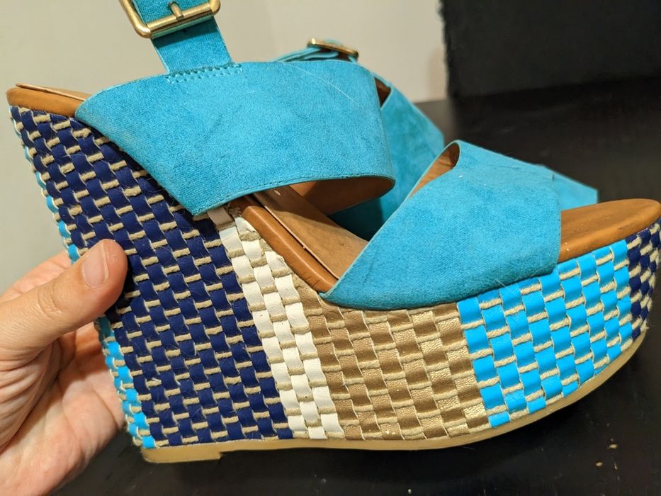 Sandália Cunha Azul turquesa
