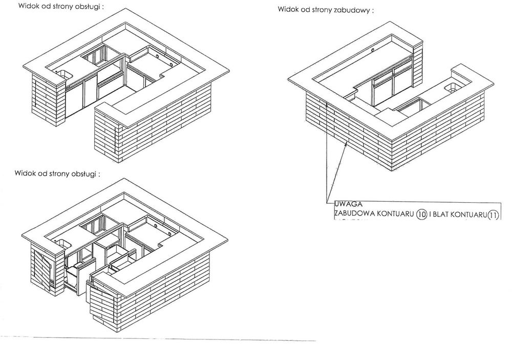 bar wyspa barowa ze stali nierdzewnej inox z płyta chłodniczą