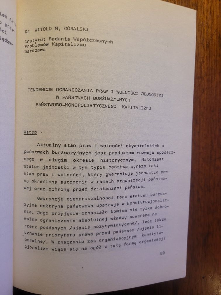 Instytut .. Problemów Kapitalizmu-Seminarium w Zaborowie 1977 KC PZPR