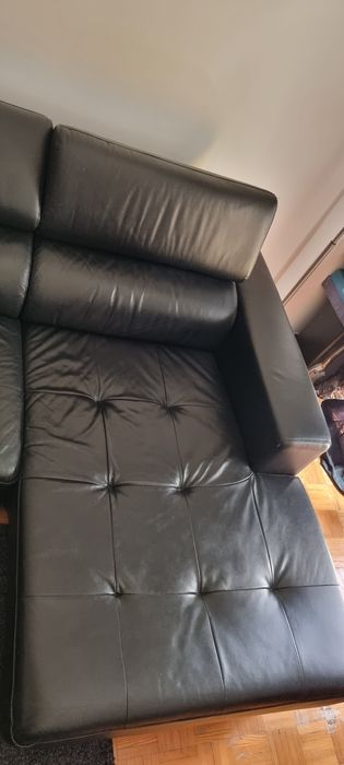 Vendo Sofá em pele preto