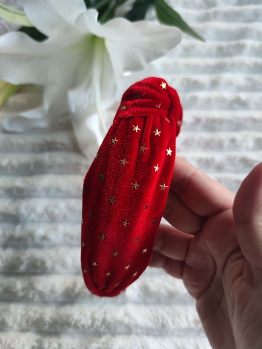 Opaska świąteczna czerwona na włosy