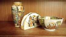 porcelanowy komplet dekoracyjny w stylu japońskim