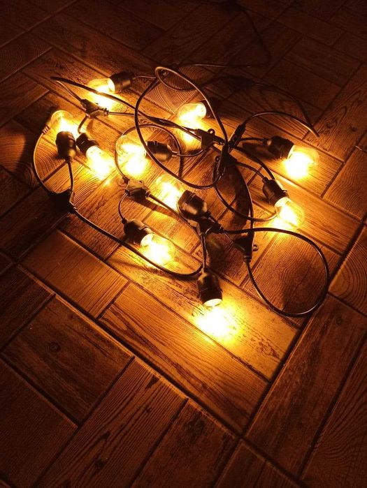 Ретро гирлянда Лофт для улицы BELT LIGHT 10 LED ламп  5 метров  IP 65