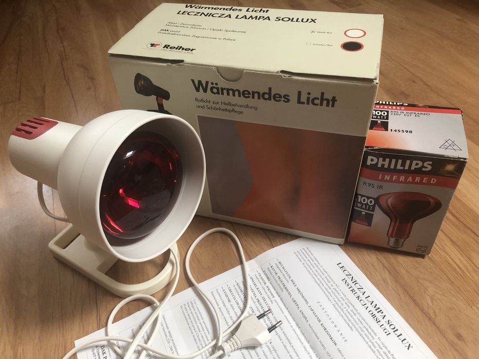 Lampa na podczerwień Sollux Niemiecka + żarówka Philips 100W