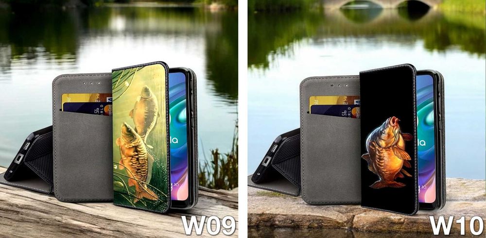 Etui zamykane wędkarskie do Samsung Galaxy M11 ! Karp szczupak okoń