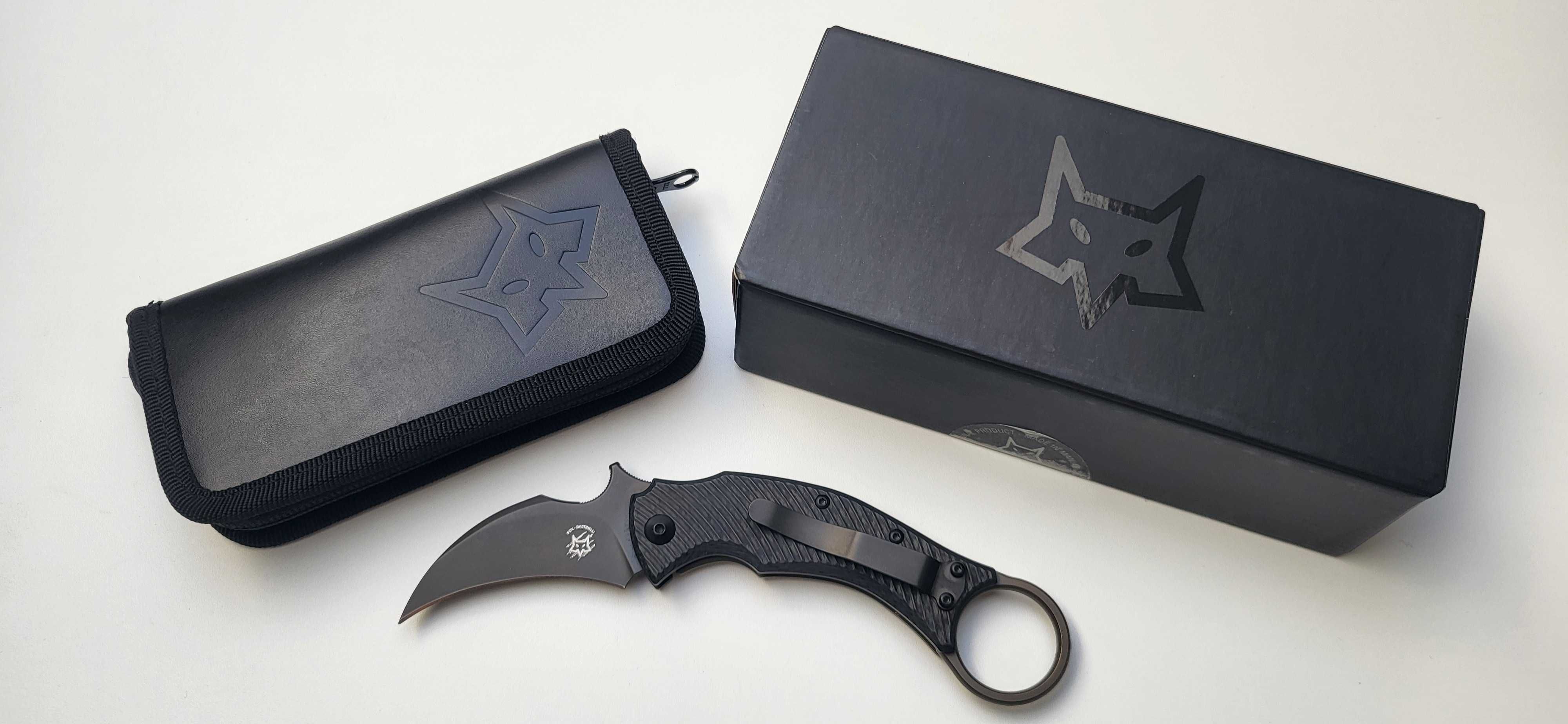 Nóż składany FOX Black Bird by Bastinelli Carbon Fiber Bronze Ti Elmax